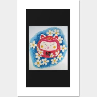 lucky cat Posters and Art